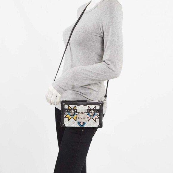 Louis Vuitton Black/White Multicolor Azteque Epi Leather Petite Malle Bag - Picture 2 of 11